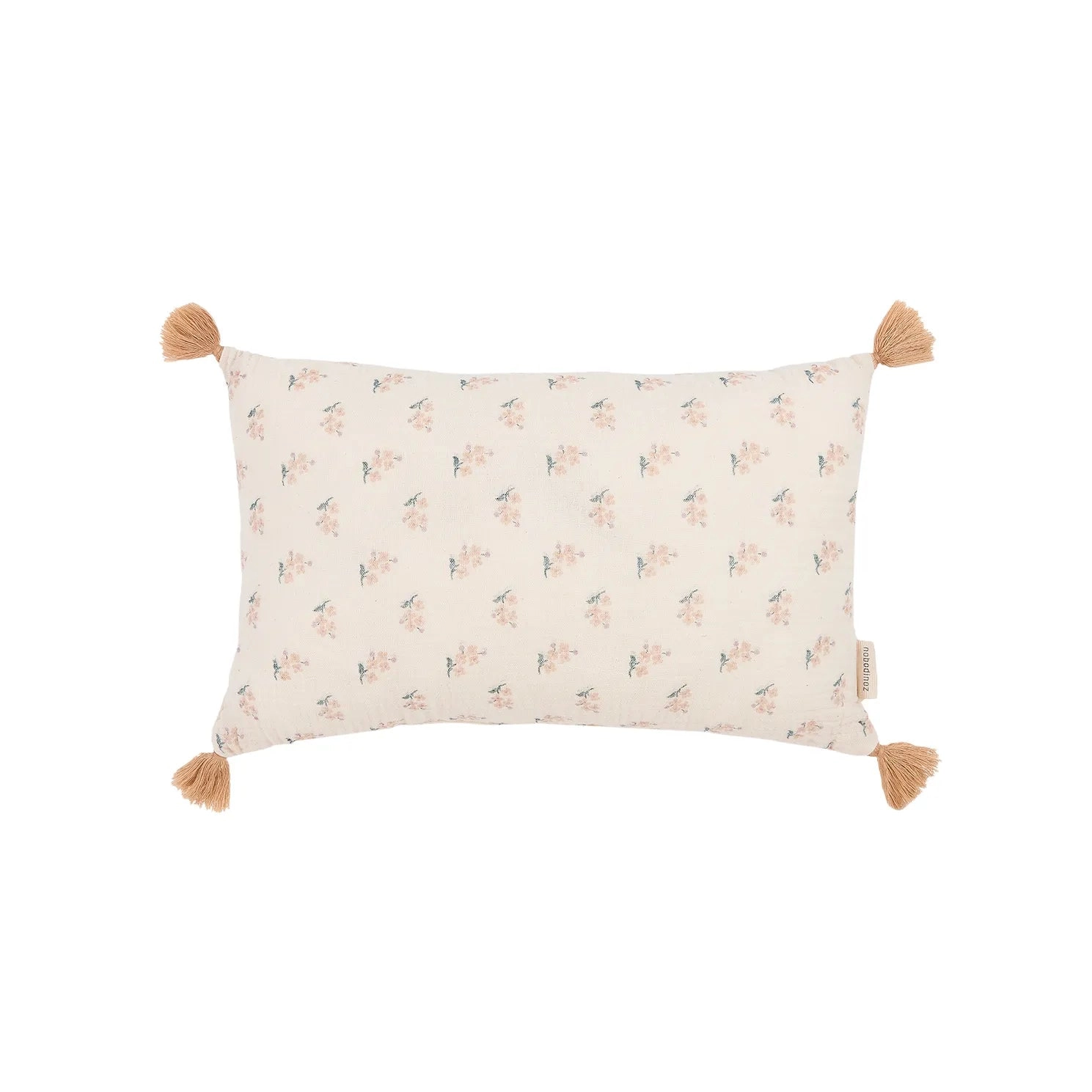 Cojín rectangular con pompones de doble gasa de algodón lavado Wabi Sabi - Darling