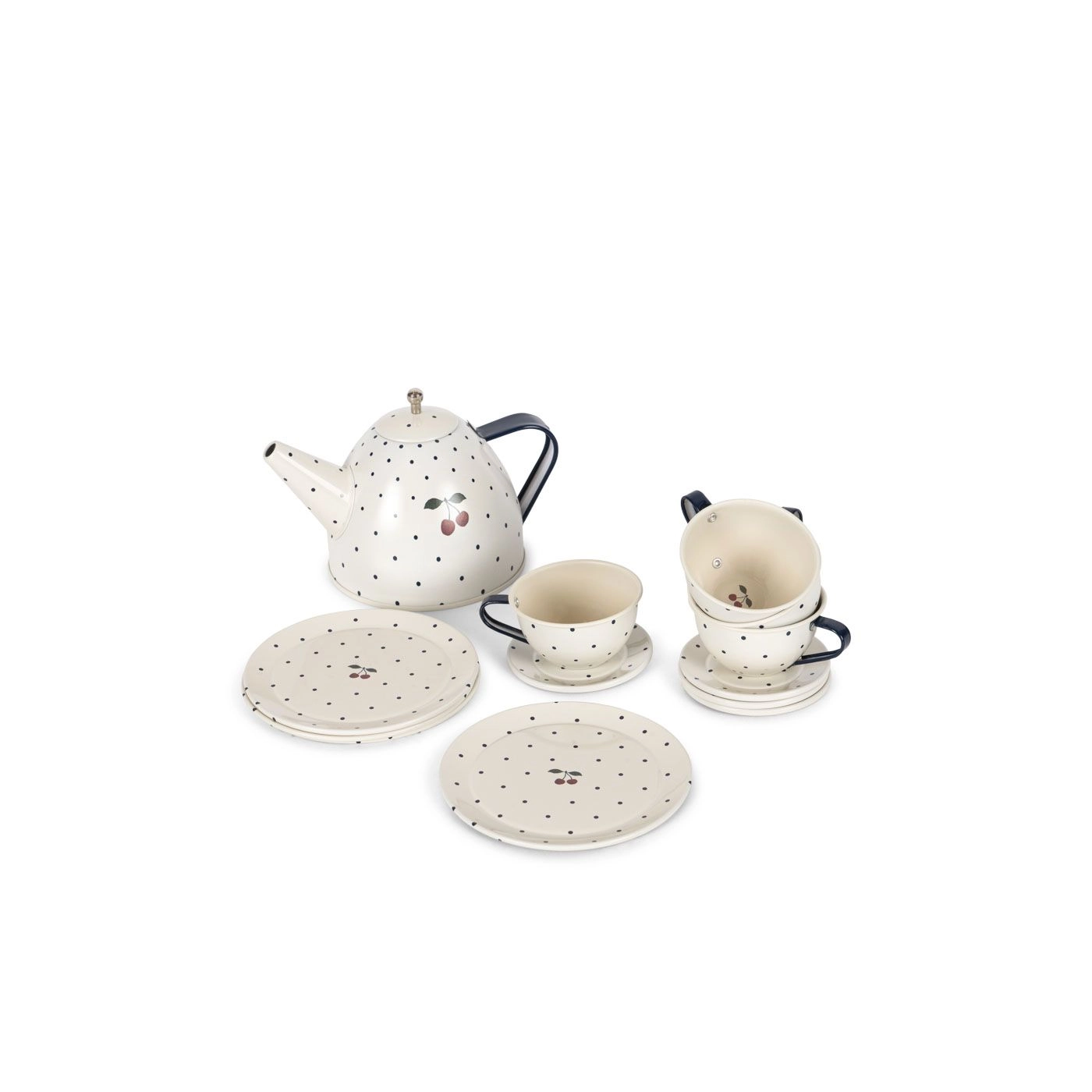 Set de té metálico - Blue dot