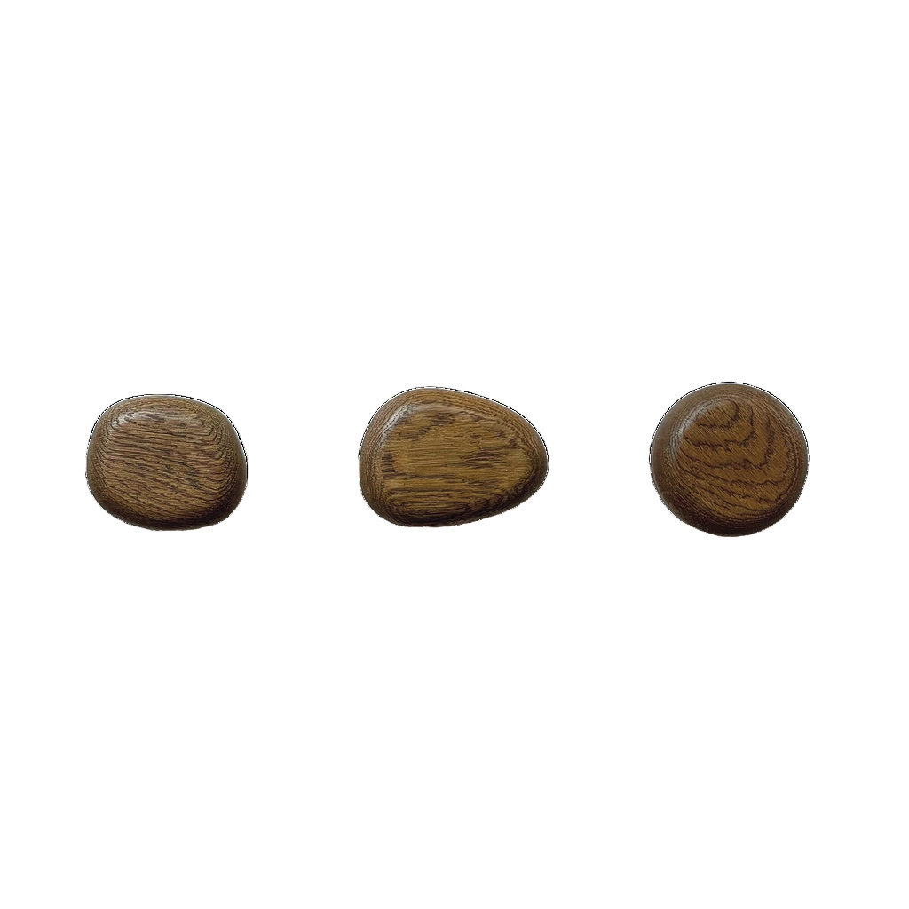 Set de 3 perchas - wooden stone - Nogal