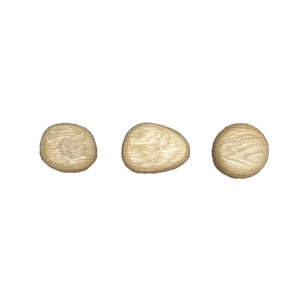Set de 3 perchas - wooden stone - natural
