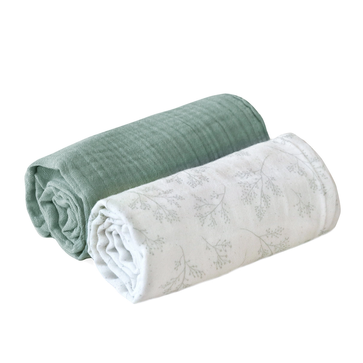 Set 2 Swaddles Muselina - Pearl Blossom and Lichen