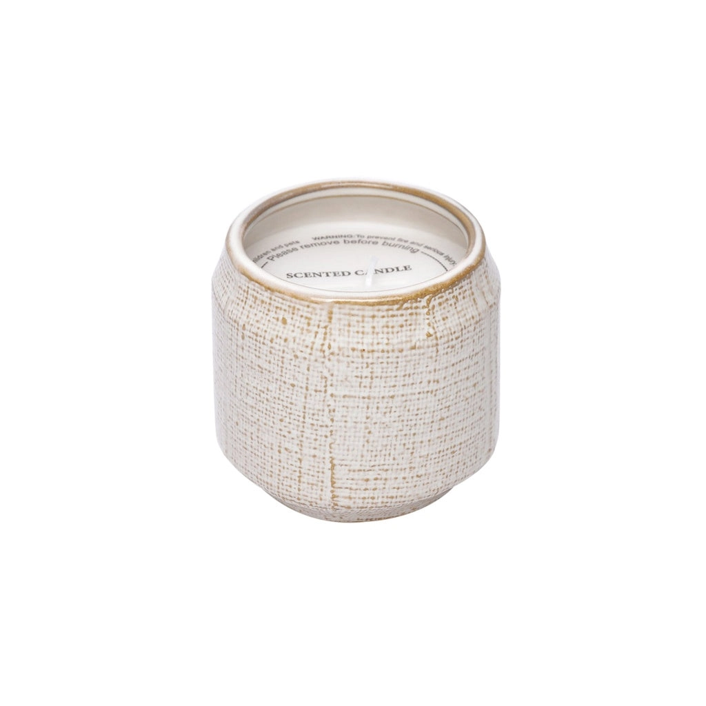 Vela aromática textura - Blanco brillante