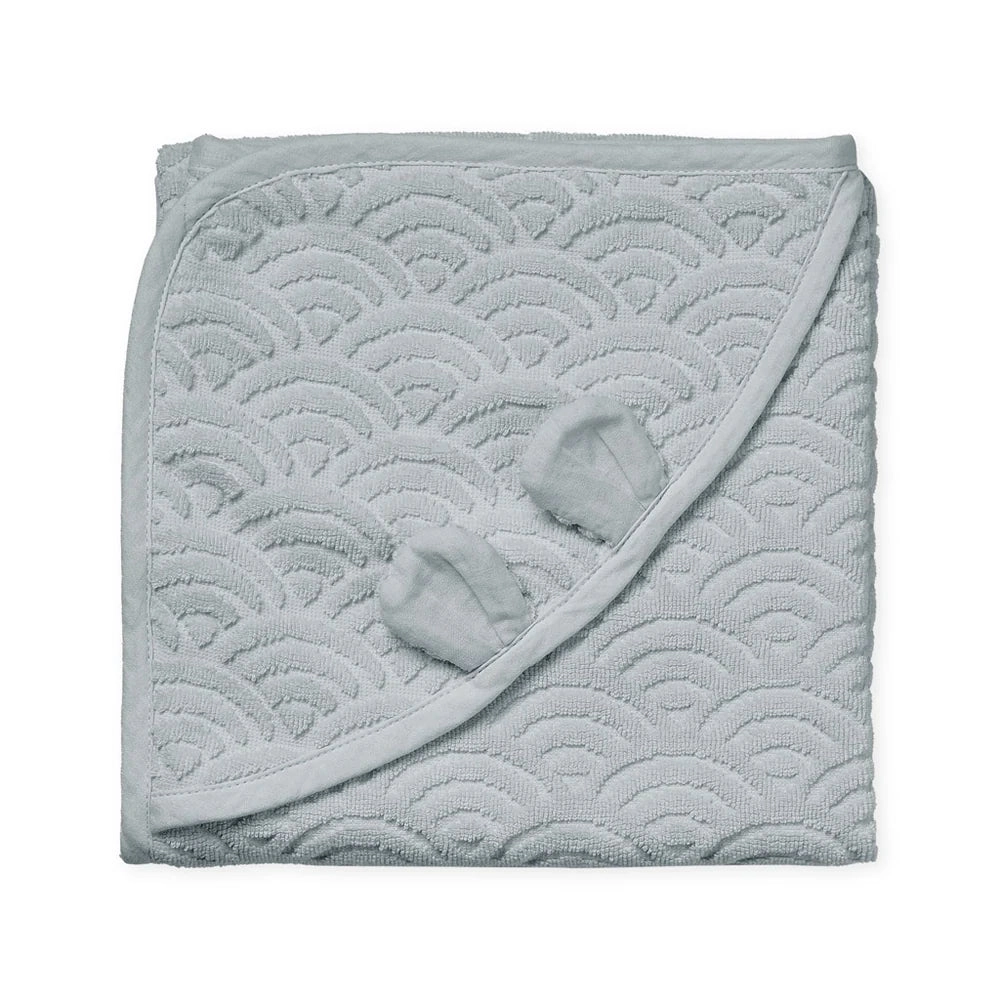 Toalla baby con capucha y orejas - GOTS Classic grey