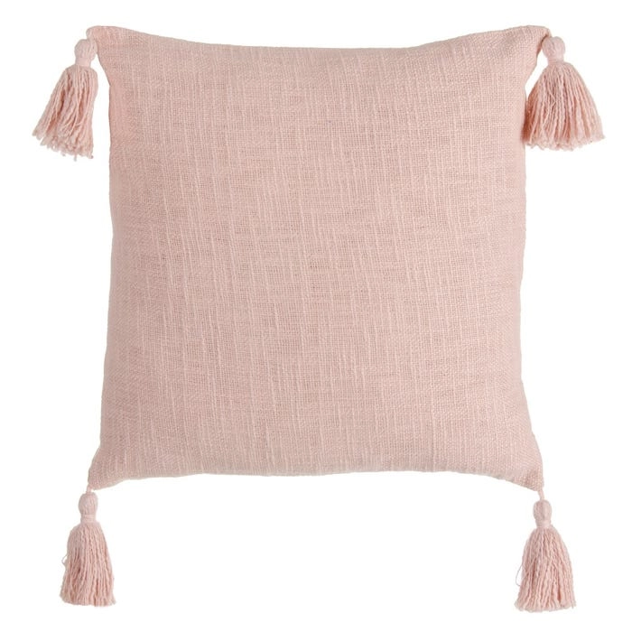 Cojin Cuadrado Pompones - Rosado