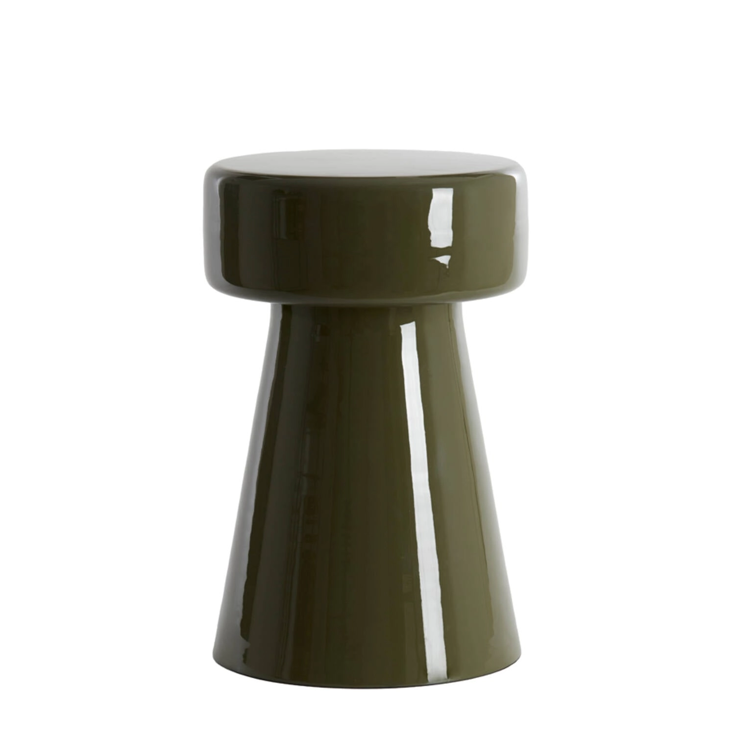 Mesa lateral Cristián Shiny Olive Green - ø29x47 cm