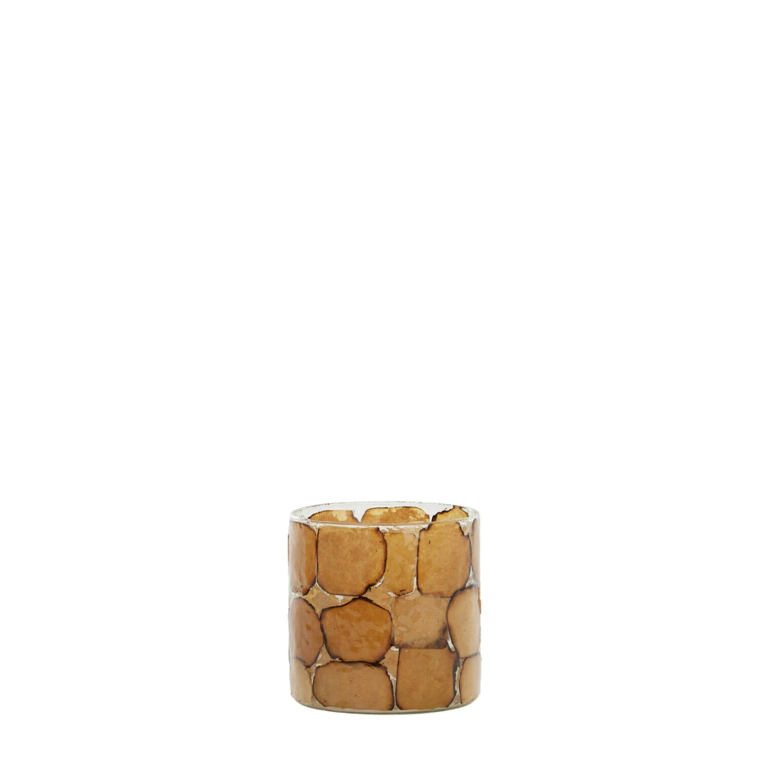 Porta velas vidrio - Hush brown - Ø10x11 cm