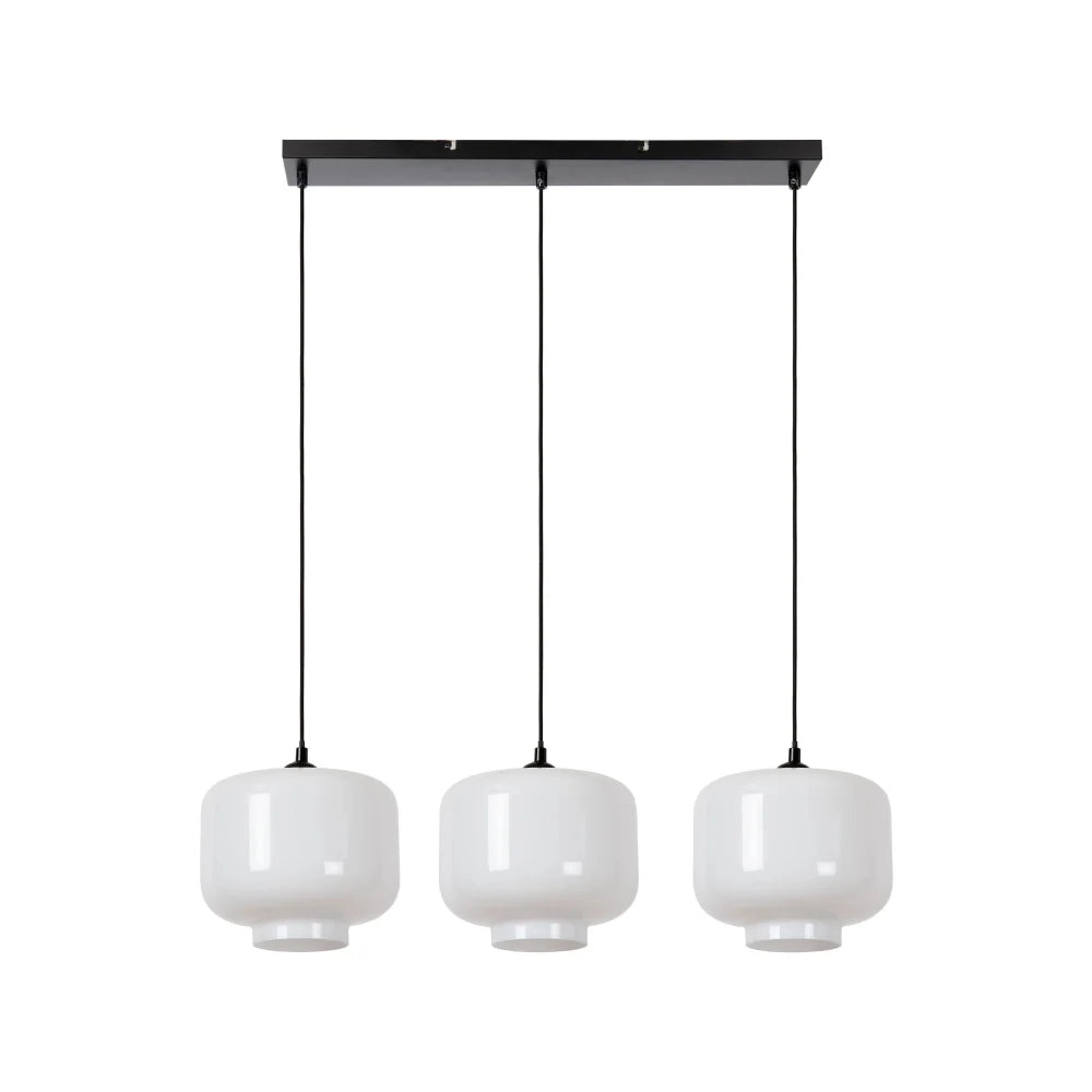 Lámpara colgante triple - White glass