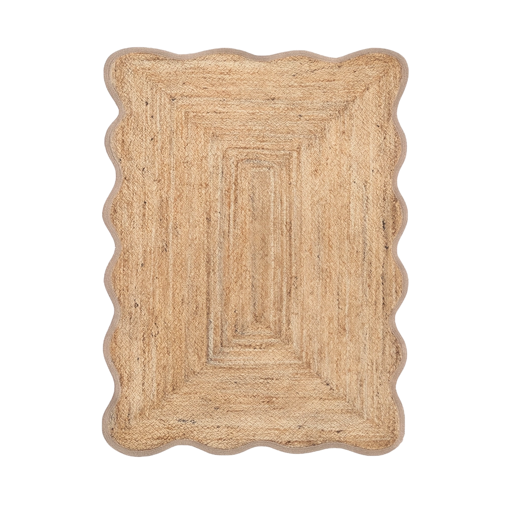 Alfombra yute scalloped - 140x200 cm