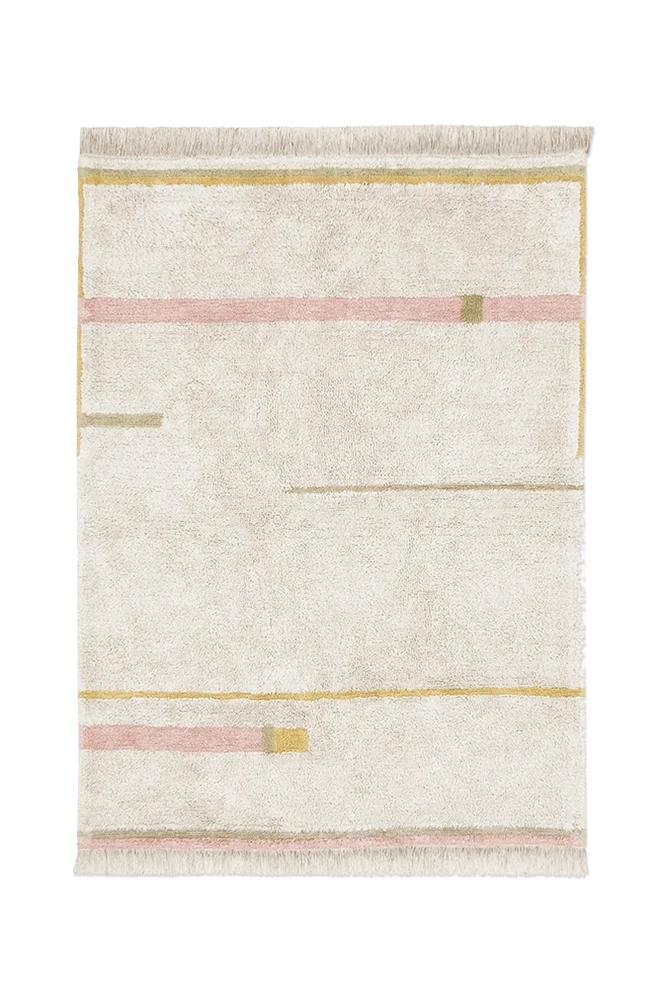 Alfombra lavable Tartan - Lanes vintage nude - 140x200 cm
