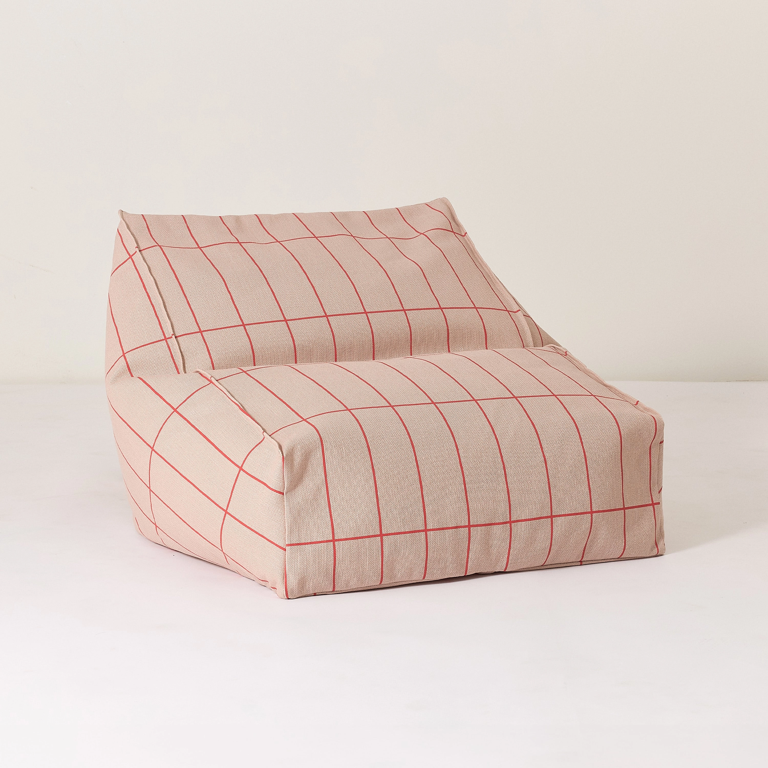 Pouf sillón vibes - Pink red grid