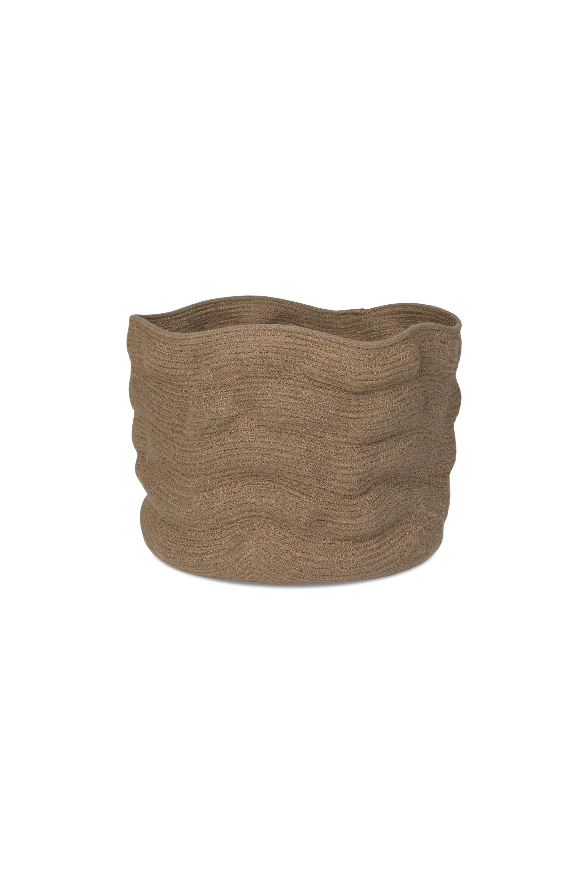 Cesta stonewashed - Soil brown - Ø30x25 cm