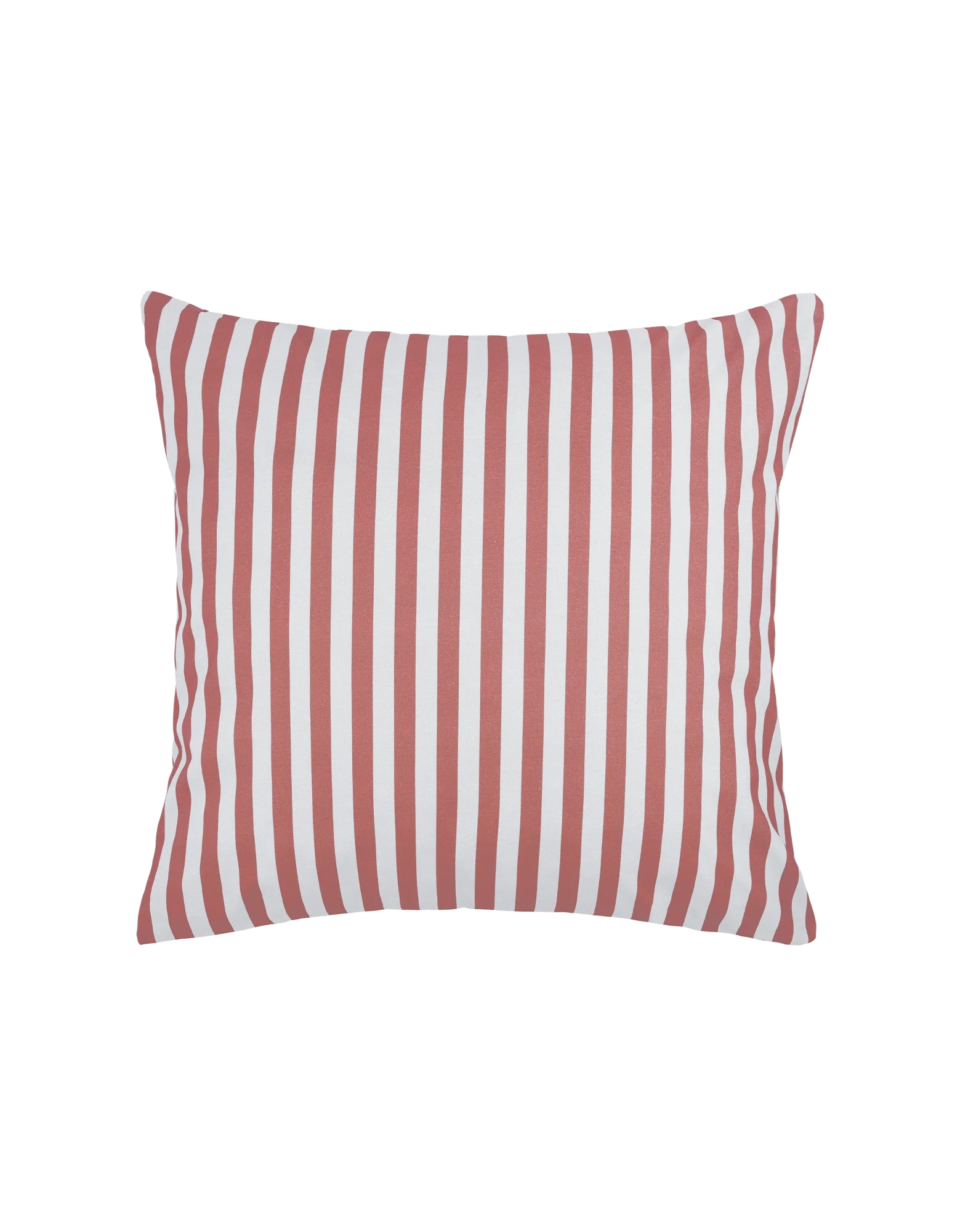 Funda de almohada cuadrada con franjas verticales onduladas, vista de frente sobre fondo blanco.