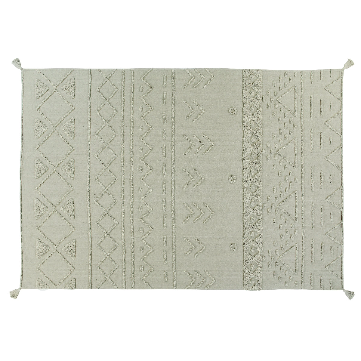 Alfombra rectangular lavable Tribu Oliva 120 × 160 cm