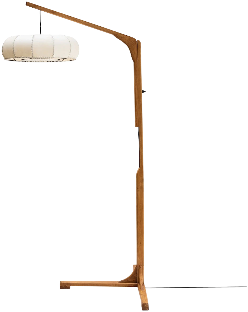Lámpara Trufa Pergamino Base Madera Ascendente L