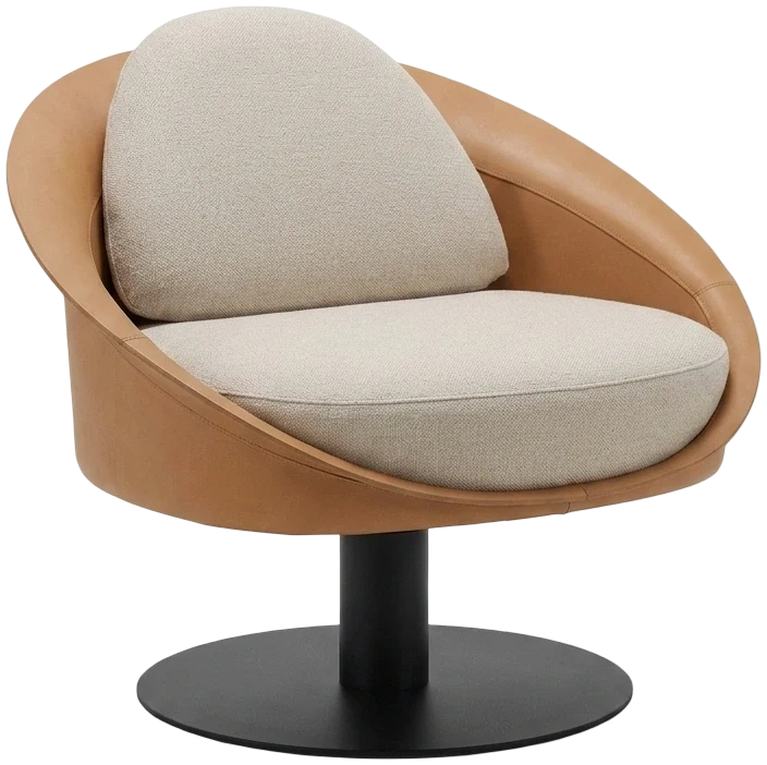 Sillon Mirai tela 240 cuero whiskey