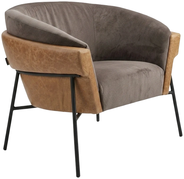 Sillón Virtus interior gris oscuro exterior cuero 138