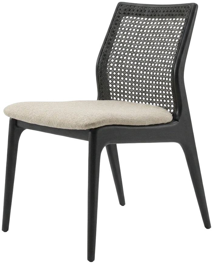 Silla Teo Ébano junco negro tapiz Aquaclean