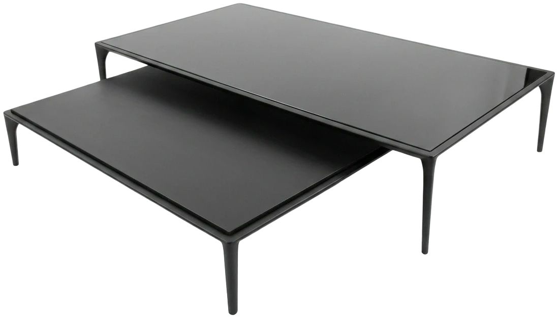 Mesa de Centro Mógano 120X120 tope madera eb, 160 tope vidrio prt