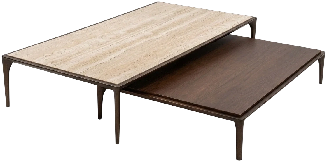 Mesa de Centro Mogano malto 160x85 etna 120x120 madera malto Junio 26