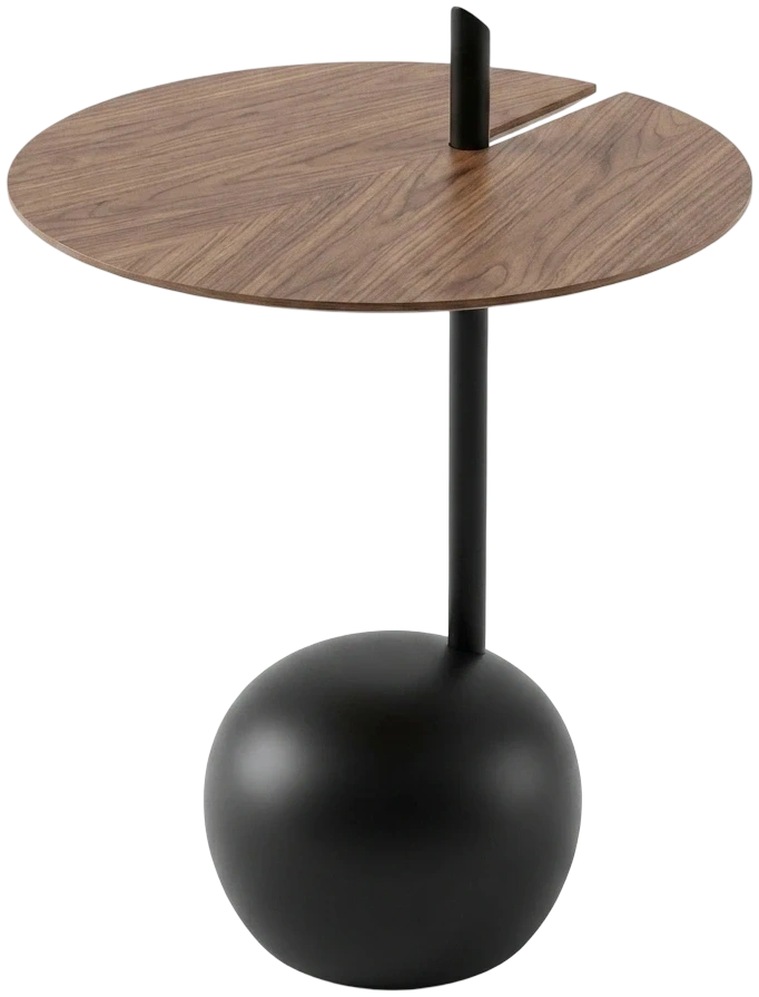 Mesa leaf Baja nogal - base y fierro negro