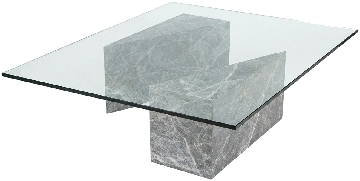 Mesa de centro Par Triángulo mármol – Mármol Hermes Gray