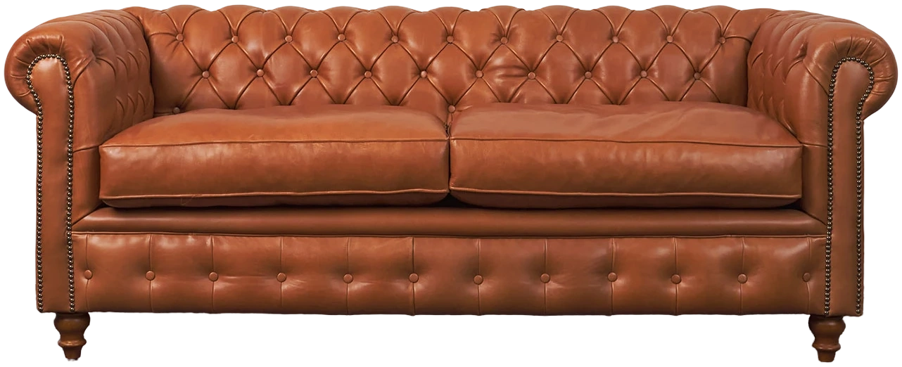 Sofá Chesterfield cojines cuero