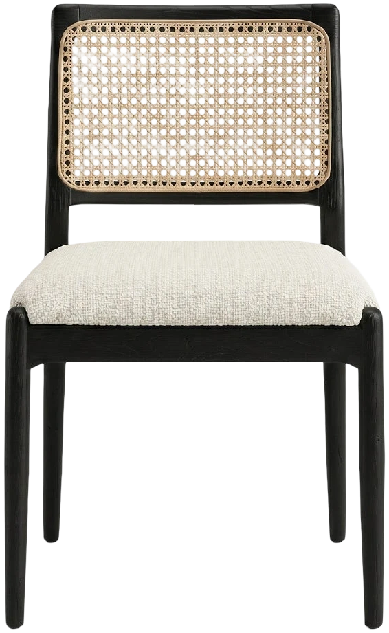 Silla Comedor Amelia Negro y Rattan