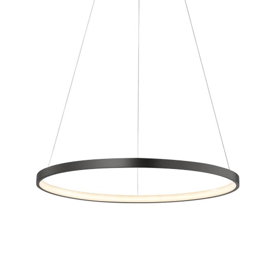 Lámpara colgante aluminio negro aro Ø 80 cm LED 48W - OYLC0003