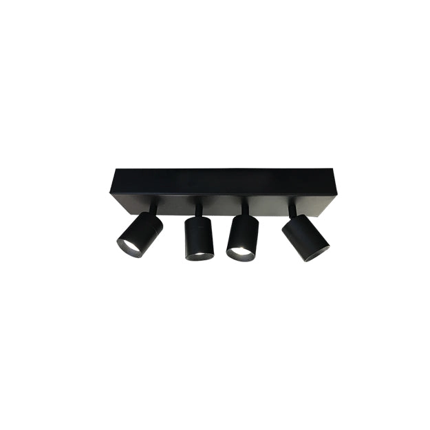 Foco metal dimeable negro mate 20x8 cm 4 luces LED 3W - TORE0001