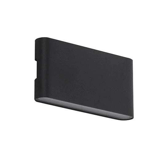Aplique aluminio negro vidrio templado 17,5x9 cm IP54 LED 2X6W - BEAP0028