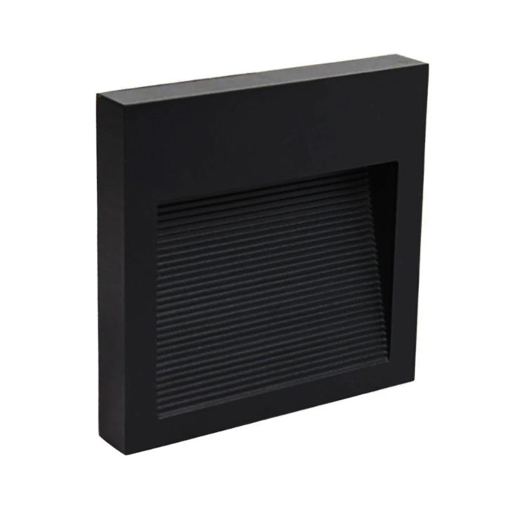 Apliqué aluminio negro exterior IP65 12x12 cm LED 6W - MUAP0031