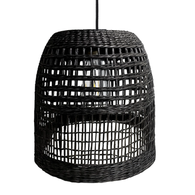 Lámpara colgante fibra natural negro Ø31x33 cm E27 - BRLC0059