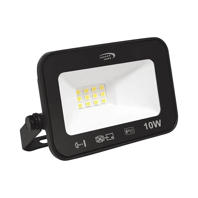 Proyector de área aluminio vidrio negro exterior IP65 9x7 cm LED 10 W - MUFO0153