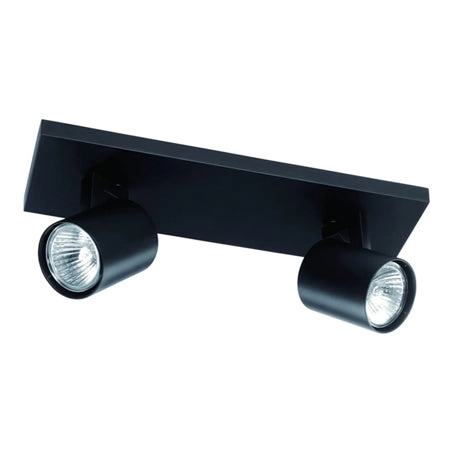 Foco aluminio negro 2 luces 30,5 cm GU10 - PHRE0013