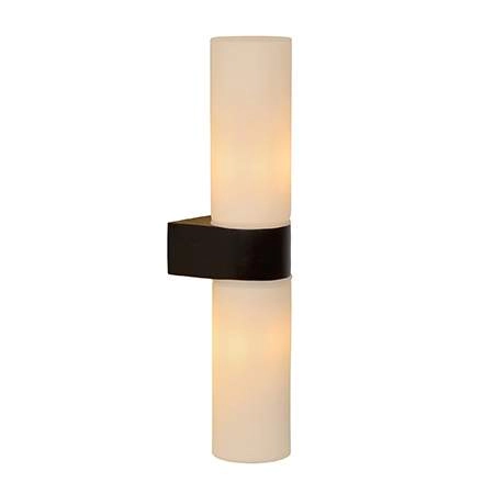 Apliqué metal vidrio negro interior / exterior IP44 Ø 5,5x29 cm 2 luces G9 - LUAP0062