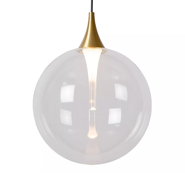 Lámpara colgante vidrio transaperente metal negro dorado Ø 160 cm LED 5W - LULC0280