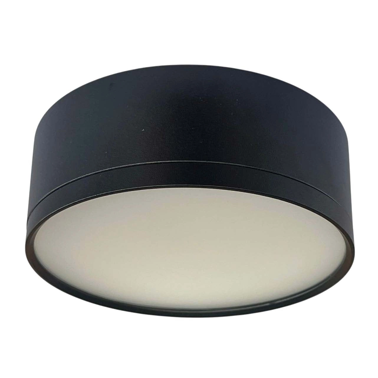 Foco metal negro sobrepuesto Ø 12x4,5 cm LED 12W IP44-3000K - 4000K - 6000K - MUFO0160