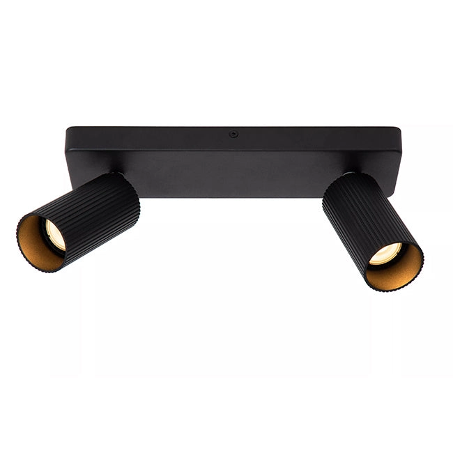 Foco aluminio negro 31x9 cm 2 luces GU10 - LUFO0013