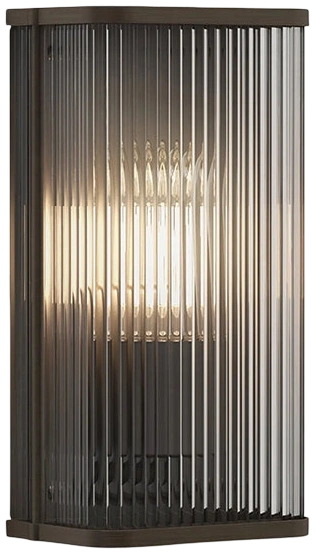 Aplique metal negro vidrio estriado 16x10x30 cm E27 - LGAP0126