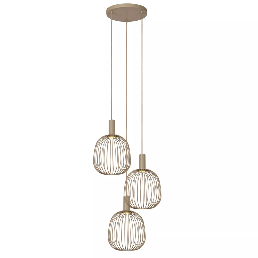 Lámpara colgante metal taupe Ø50x1.60 cm 3 luces GU10 (MR11) - LULC0362