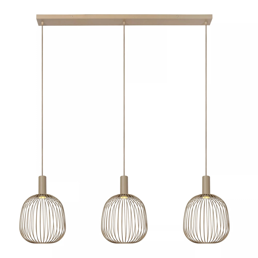 Lámpara colgante metal taupe 1,16 x 1,65 metro 3xGU10 (MR11) - LULC0363