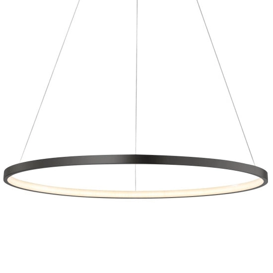 Lámpara colgante aluminio negro aro dimeable Ø 120 cm LED 40W - TOLC0051