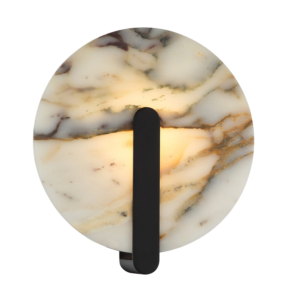 Apliqué mármol bulgari + negro Ø25cm LED 12W - ONAP0073