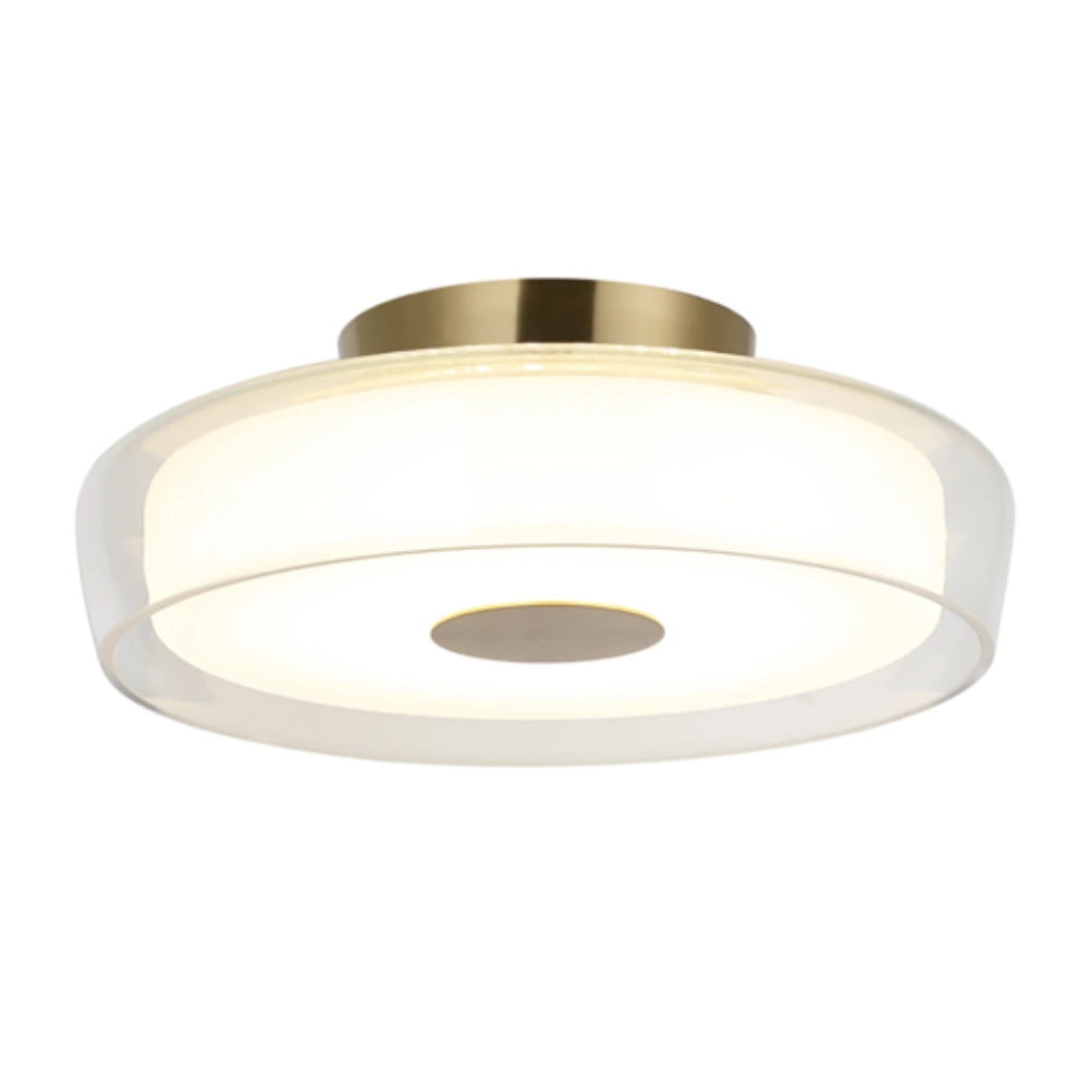 Plafón vidrio + bronce 30 cm LED 18W - ONPL0003