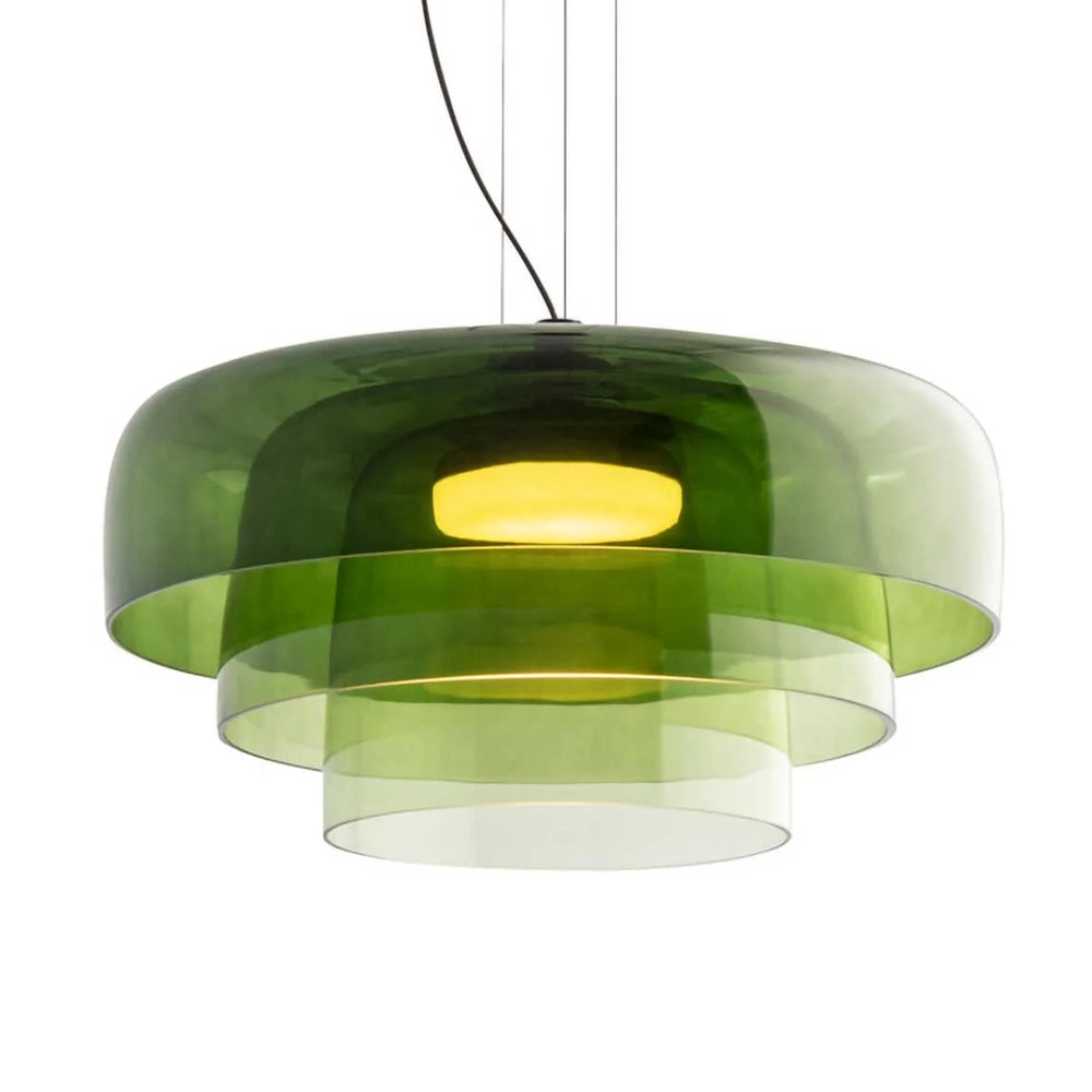 Lámpara colgante vidrio Verde 42x26cm 5W LED- LGLC0205