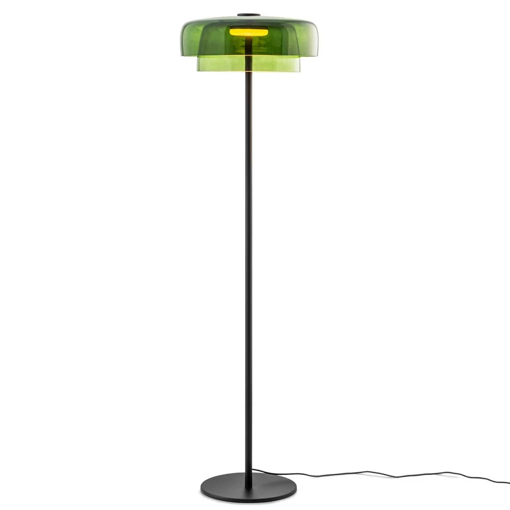 Lámpara de pie metal vidrio Verde 42X150cm 36W LED - LGLP0038