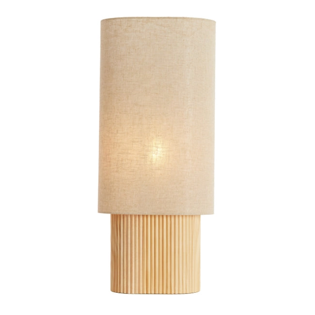 Lámpara de mesa madera lino natural 30x20x70 cm E27 - LLLS0401