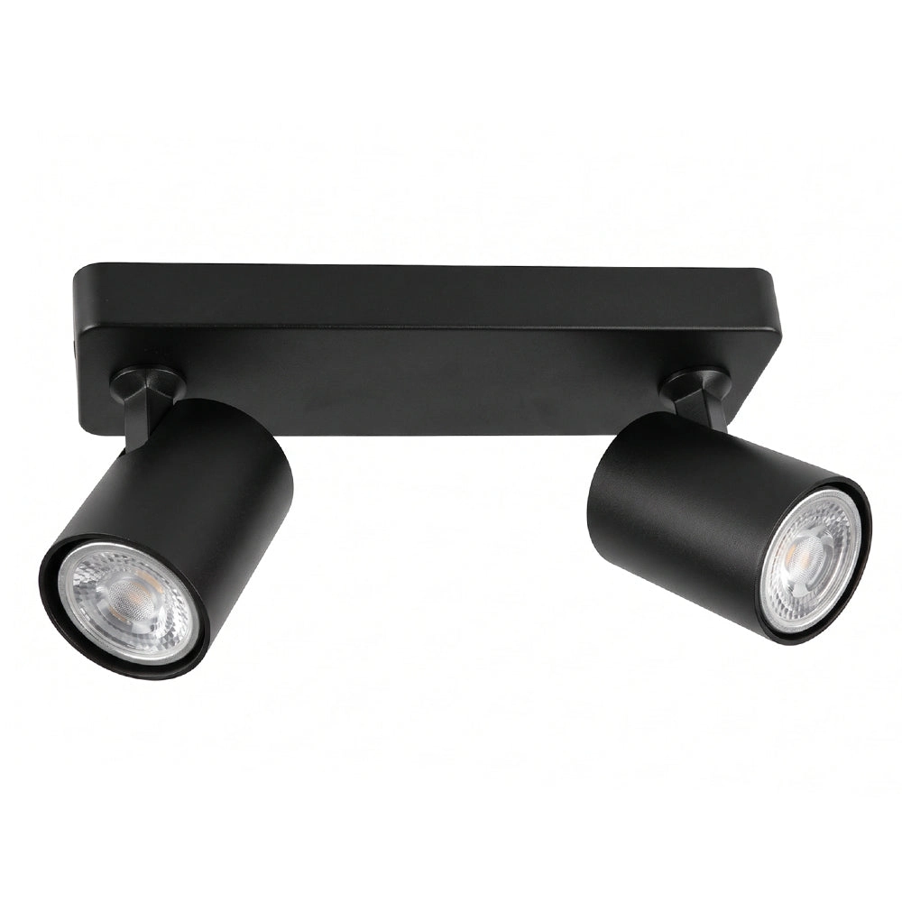 Foco aluminio negro 2 luces 25 cm GU10 - CLRE0001