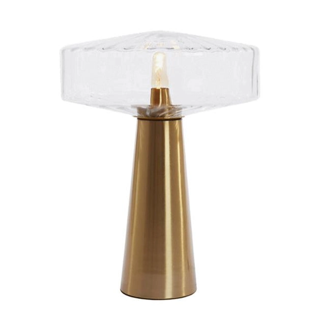 Lámpara sobremesa metal bronce vidrio Ø40x53 cm E27 - LLLS0306