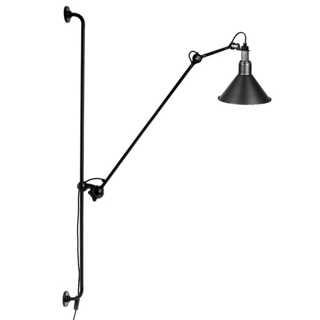 Apliqué metal negro brazo movible alto 1,20 cm E14 - LGAP0075
